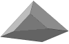 Square pyramid with 
 truncated base corner 