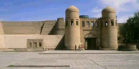  One of the four gates in 
 the ancient walls of Khiva. 
