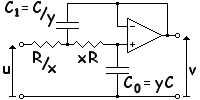  Second-order active 
 RC low-pass filter 