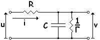  First-order passive RC 
 low-pass filter 