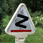  Old French Roadsign for 
 Dangerous Bends 