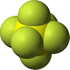  Space-filling model of sulfur hexafluoride 